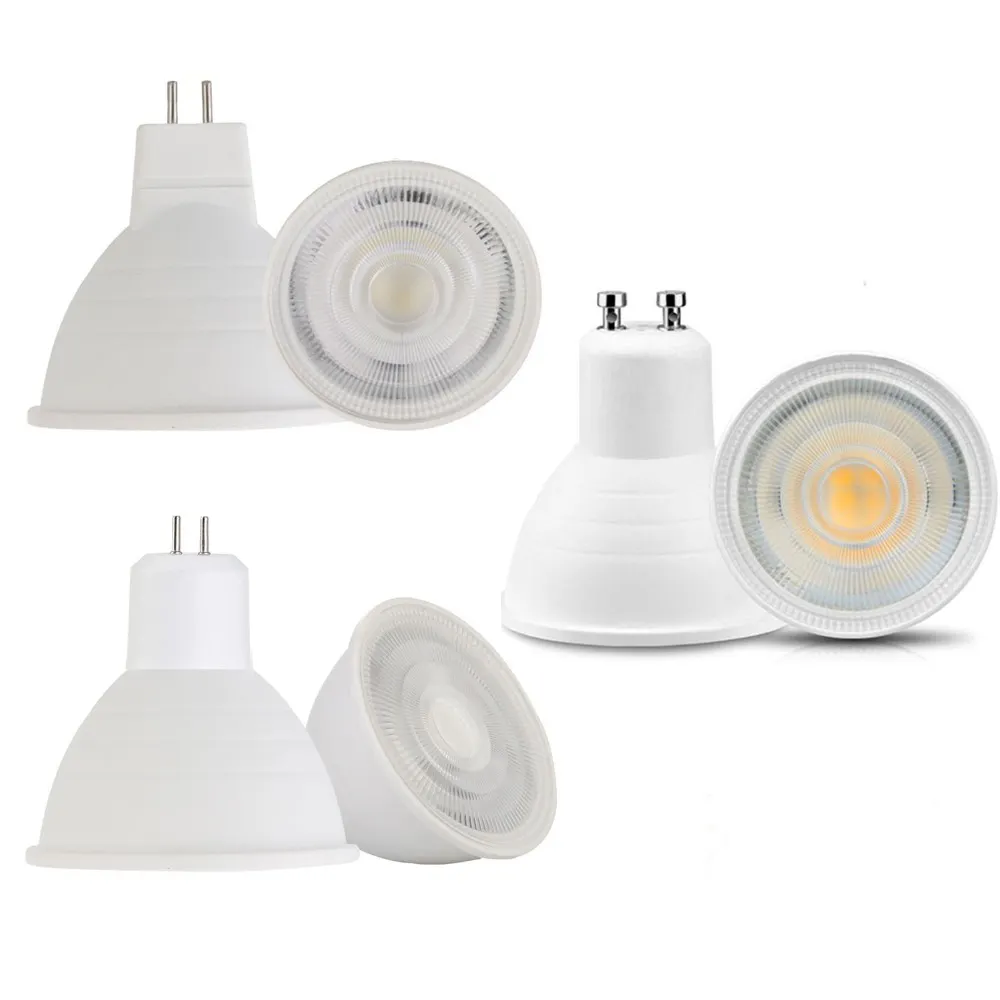 Dimmable GU10 MR16 GU5.3 LED COB Spotlight Bulbs 7W Spot Light 110V 220V Lamp Ultra BrightためHome Office Indoor Light
