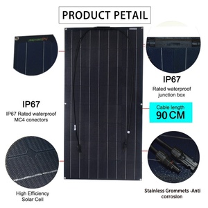 <span class=keywords><strong>Panneau</strong></span> <span class=keywords><strong>solaire</strong></span> flexible ETFE léger de 150 W en gros avec cadre en aluminium, module <span class=keywords><strong>solaire</strong></span> mono, énergie <span class=keywords><strong>solaire</strong></span> <span class=keywords><strong>pour</strong></span> les voyages, les <span class=keywords><strong>camping</strong></span>-cars, les balcons - Product Image 5