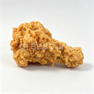 Modelo de PVC de muslo de pollo frito falso, set de exhibición para escaparates de restaurantes de comida rápida y carros de comida, con salsa de tomate crujiente artificial. - Product Image 4