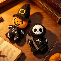 Halloween-Serie Saiya Modell Plüschpuppen Skelett Kleine Schwarze Katze Zauberer Kürbis Monster Besen Monster-Grenzüberschreitender Weihnachtsartikel