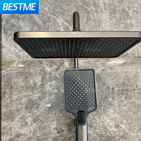 Système de douche en laiton pistolet gris LED affichage numérique salle de bain douche robinet Piano clés baignoire pluie douche mélangeur ensemble