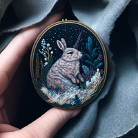 Konijnenborduurpatches Kawaii Konijnengezicht Appliqués Met Knipogen En Hartogen