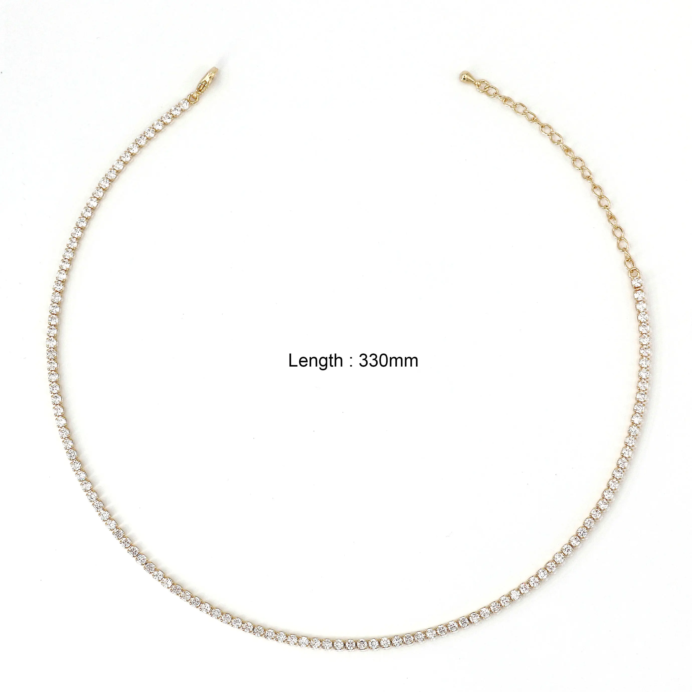 NEW Copper Alloy Claw Chain Minimalist Zircon Gold Plated Jewelry Necklace