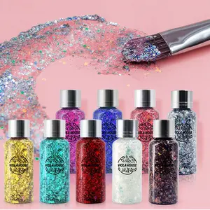 VIOLA HOUSE Glitter Body Gel Set 9 Farben Gesicht Nagel Glitter Highlighter Shimmer Makeup Body Glitter Gel