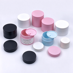 Luxury Double Wall Skin Care Facial Moisturizer 5g-50g <b>White</b>/Pink/Blue/Black PP Plastic <b>Screw</b> Top Cosmetic Cream Jar RoHS/CE - Product Image 1