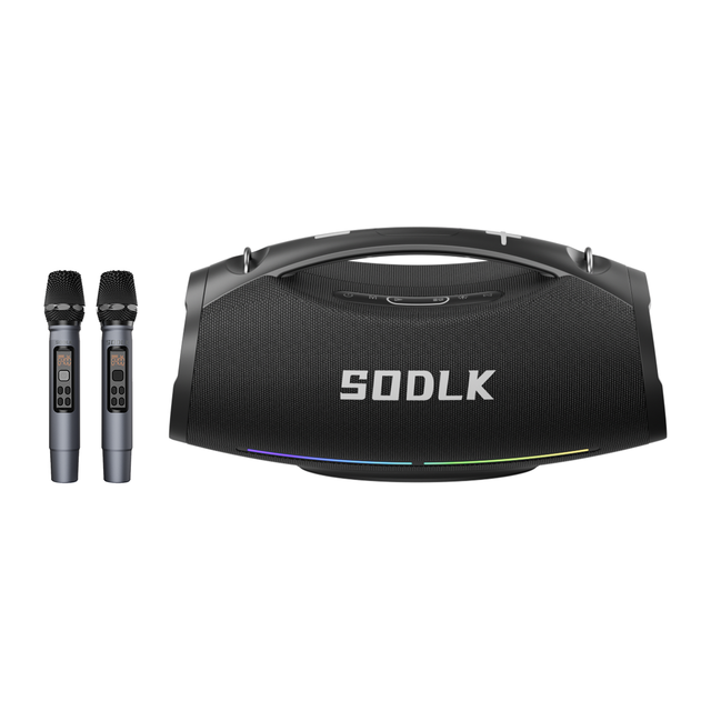 SODLK S1615 Portable for Speaker DSP EQ Sound with Dual Wireless Microphones TWS Pairing Outdoor Use Supports Memory Card