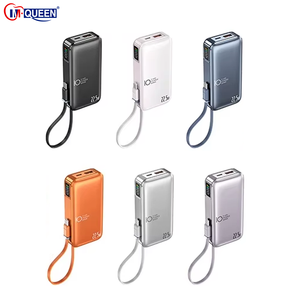 พาวเวอร์แบงค์ 10000mAh สายชาร์จในตัวคู่ ชาร์จเร็วแบบพกพา ช่องเสียบ USB สำหรับสมาร์ทโฟน - Product Image 1