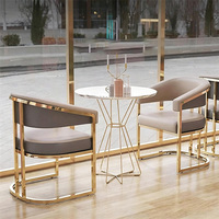 Chaise de luxe de haute qualité en cuir PU avec cadre en acier inoxydable pour salon de manucure, maquillage et restaurant