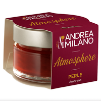 Vinaigre balsamique italien Villa Vittoria de Modena avec perles de cerise, liquide rouge infusé en pot de verre 50g, fabriqué en Italie