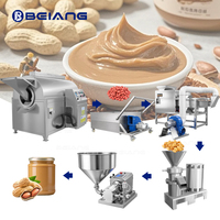 Ligne de production industrielle de beurre de cacahuète à haut rendement, système d'unités de torréfaction, de décorticage et de broyage colloïdal en acier inoxydable