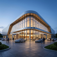 Fabricant de premier plan certifié ISO, structure en acier préfabriquée, salle d'exposition pour concessionnaires automobiles 4S, bâtiment de vente de voitures, hall d'exposition automobile