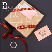 Ruban à estampage à chaud doré, accessoire universel pour nœuds DIY, décoration de gâteaux, emballage cadeau et création de bouquets de fleurs