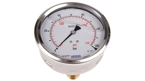 Manomètre radial BSK High YN40 en acier inoxydable, rempli d'huile, précision de 0,25 %, plage 0-450 PSI, garantie 1 an - Product Image 4