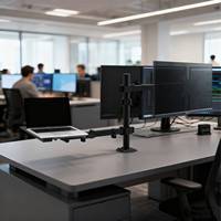 Lengan Monitor Ganda DWD1424 Berkualitas Tinggi yang Dapat Disesuaikan dengan Adaptor Laptop Notebook