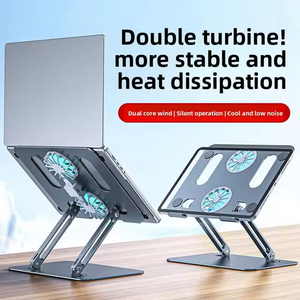 Support ergonomique pliable pour ordinateur <span class=keywords><strong>portable</strong></span> avec ventilateur de <span class=keywords><strong>refroidissement</strong></span> Support métallique refroidi par air pour ordinateur <span class=keywords><strong>portable</strong></span> de jeu Support pour 17.3 ordinateurs portables Tablette - Product Image 5