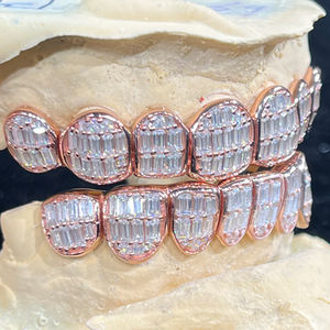 Rejilla Dental Personalizada con Diamantes de Imitación VVS Moissanite en Plata S925, Joyería Hip Hop - Product Image 1
