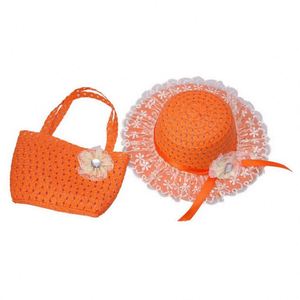 หมวกฟางเด็กน่ารักลายดอกทานตะวัน ชุดกระเป๋าถือสำหรับเด็กผู้หญิง 18 สี สำหรับฤดูใบไม้ผลิและฤดูร้อน ประดับโบว์ลายดอกไม้ สไตล์ลำลอง - Product Image 5