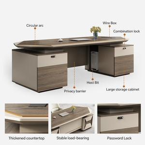 Chất lượng cao sang trọng hiện đại L hình dạng bàn làm việc gỗ giám đốc quản lý CEO ông chủ Văn phòng bàn Bàn CEO bàn văn phòng bộ đồ nội thất - Product Image 4