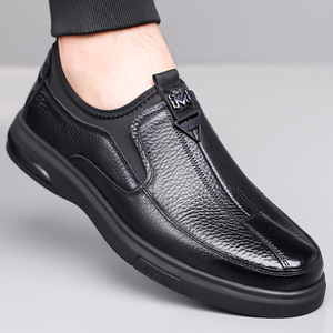 รองเท้าโลฟเฟอร์แบบสวมสำหรับผู้ชาย หนังวัวแท้คุณภาพสูง ระบายอากาศได้ดี พื้นรองเท้าทำจากยางแบบส้นเตี้ย รองเท้าลำลอง - Product Image 3