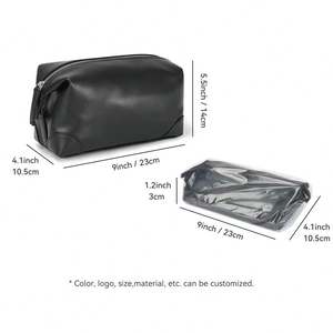 Neceser de Viaje Impermeable de Cuero PU Premium para Hombre, Bolsa Organizadora para Cosméticos y Artículos de Afeitado - Product Image 6