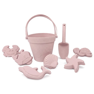 Fubon Wholesale Eco Friendly Seaside Kids Play Baby Silicone Beach Bucket Sand Toys Set Eco Friendly Beach & Sand Children Toy