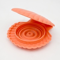 Boîtier à fards à paupières mini portable en plastique ABS coloré en forme de coquille, matériaux d'emballage cosmétique personnalisables, vente en gros