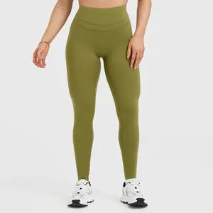 Venta al por mayor 75% nylon 25% spandex leggings Yoga pantalones de cintura alta Push Up Leggings Control de barriga entrenamiento mallas de cintura alta