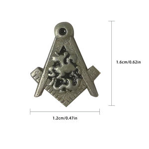 Spilla da Bavero Massonica, Distintivo Massoneria, Massone BLM42, <span class=keywords><strong>Argento</strong></span> Anticato, <span class=keywords><strong>Cavaliere</strong></span>, Dimensioni 1.2*1.6cm, Simbolo, Regalo, Accessorio - Product Image 2