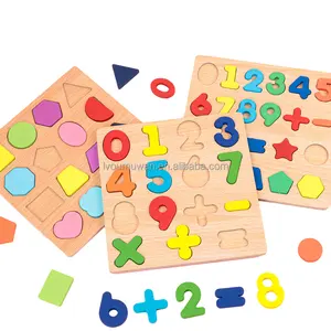 Placa Montessori de madeira para crianças, tecido 3D com blocos educacionais infantis, quadro de madeira com número do alfabeto, peça de puzzle de LVOU, brinquedo Yunhe com fsc, fábrica de 2024