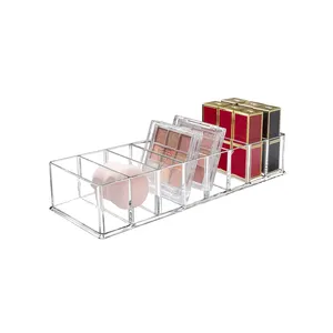 Detachable Makeup Organizer 8 Compartments Acrylic Cosmetic Storage Jewelry Display Boxes Clear Drawer Organizers Case