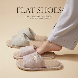 <span class=keywords><strong>Chanclas</strong></span> <span class=keywords><strong>de</strong></span> Lino para Hombre, para las Cuatro Estaciones, para Interiores, para Pisos <span class=keywords><strong>de</strong></span> <span class=keywords><strong>Madera</strong></span>, Antideslizantes, Transpirables, con Suela <span class=keywords><strong>de</strong></span> PVC, Talla Grande - Product Image 1