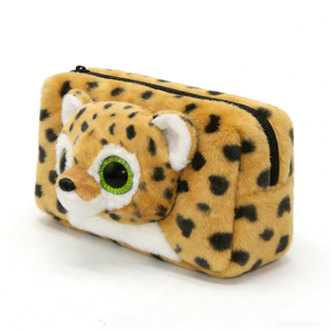 Étui à crayons personnalisé en peluche guépard avec fermeture éclair, rembourrage en coton PP pour Halloween, unisexe, 0-24 mois, 11CM-30CM, en peluche - Product Image 5