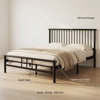 Base de Cama Individual de Hierro Forjado, Plataforma Metálica Minimalista, Estable, Ahorra Espacio, Duradera