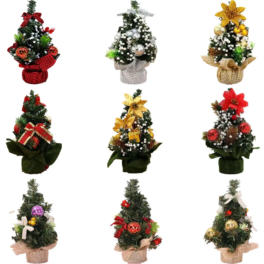 Vente en gros Arbre de décoration de Noël Topper Star 20CM Bureau de vacances mini sapin de Noël artificiel Vente en gros