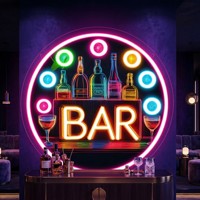 Panneau néon LED à prix d'usine, AC 110-240V, personnalisable en acrylique/acier inoxydable, étanche IP65, taille/couleur personnalisables pour bar et fête