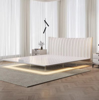 Lit de rangement de luxe moderne haut de gamme, ensemble de chambre écologique, lit double en cuir véritable, taille King Queen