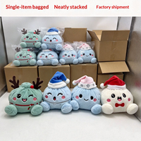 Mainan Boneka Uap Serat Poliester Warna-warni Natal dengan Wajah Ekspresif, Boneka Lucu Penghilang Stres, Ornamen Isi Kapas PP