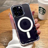 Étuis de téléphone portable transparents antichoc, étui de téléphone magnétique transparent pour iPhone 16 15 14 13 Pro Max