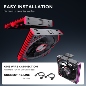 Ventilador de caja ARGB de 120 mm Jungle Leopard V2SE para bloques de construcción, accesorios de escritorio en blanco y negro, ventiladores con función de giro bidireccional. - Product Image 4