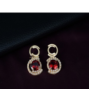 Nouvel ensemble de bijoux pour femmes en 4 pièces, bijoux africains rouges de luxe, plaqué or 18 carats, cadeau de mariage saoudien, ensemble de bijoux de mariée en cristal de Dubaï - Product Image 5