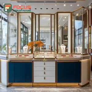 Custom Jewelry Showroom Jewelry Display Case Polished Surface Commercial Store Display Cabinet - Product Image 6