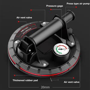 John Tools Pompe à vide de 8 pouces à <span class=keywords><strong>ventouse</strong></span> pour carreaux de verre à main robuste avec poignée en ABS et manomètre Étui gratuit - Product Image 2