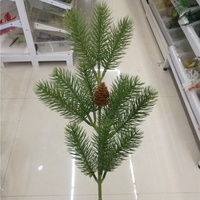 Tige d'arbre de pin artificiel, feuillage décoratif de Noël, plantes artificielles avec cône de pin