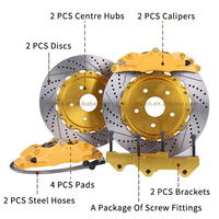 Kits de frenos de coche de actualización de venta de fábrica de carreras Pinza de freno delantera de 4 pistones con 330 mm para