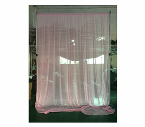 Soporte ajustable para telón de fondo de boda, cortina romántica rosa transparente, tubo y cortina para decoración - Product Image 1