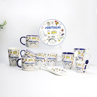 Mug souvenir du Portugal au design personnalisé, ensemble de tasses en céramique personnalisées pour la Saint-Valentin, cadeau pour les touristes