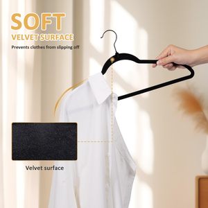Cintres en velours ultra-minces et antidérapants à petit MOQ, gain de place, avec crochet chromé rotatif à 360 degrés - Product Image 5