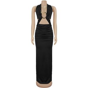 FS11526A 2026 Nuovo Abito Lungo da Donna Plus Size <span class=keywords><strong>Sexy</strong></span> con Schiena Scoperta per Feste - Product Image 4