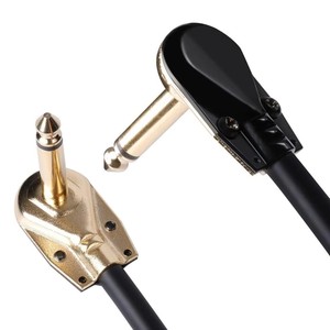 Di alta qualità a bassa interferenza Mono 1/4 cavi <span class=keywords><strong>Patch</strong></span> per chitarra ad angolo retto in metallo nichel Pancake <span class=keywords><strong>Plug</strong></span> per effetti pedali connettore - Product Image 6