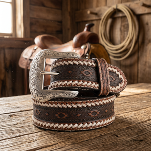 Cinturón de Cuero Vacuno Premium con Hebilla de Acero Cuadrada 3D Estilo Vintage, Diseño de Serpiente Sólido, Ecológico, Impermeable y Duradero - Product Image 1